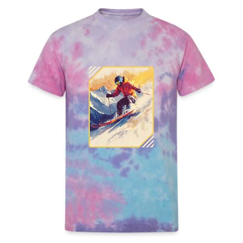Skiing Through Snow Dreams - Unisex Tie Dye T-Shirt