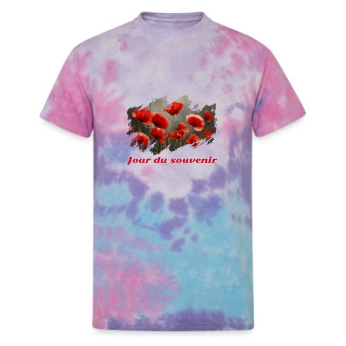 Remembrance Day with Poppies - Unisex Tie Dye T-Shirt