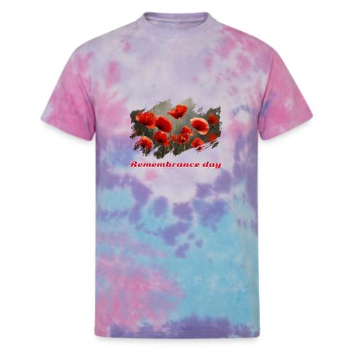 Remembrance Day with poppies - Unisex Tie Dye T-Shirt