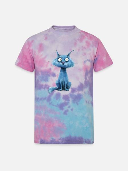 Funny Cat - Unisex Tie Dye T-Shirt - cotton candy