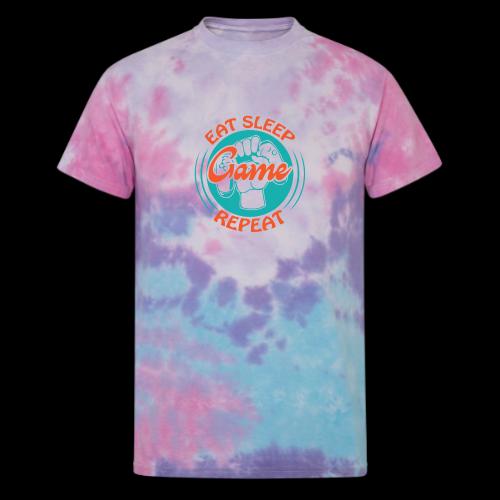 Eat, Sleep, Game, Repeat! (Fist) - Unisex Tie Dye T-Shirt
