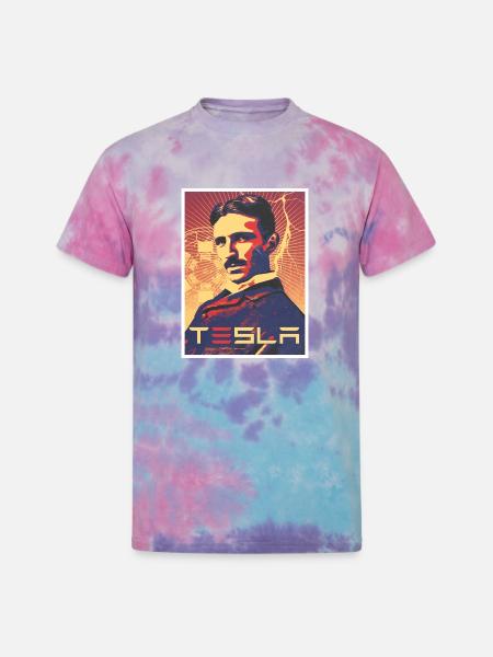Tesla - Unisex Tie Dye T-Shirt - cotton candy