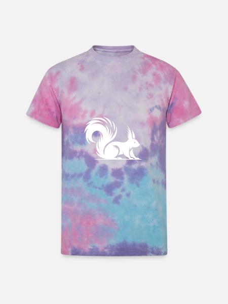 Squirrel Tattoo Style Drawing - Unisex Tie Dye T-Shirt - cotton candy