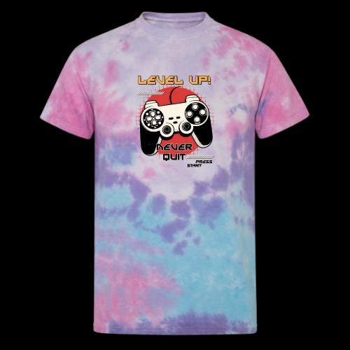 Level Up! Never Quit Gaming - Unisex Tie Dye T-Shirt
