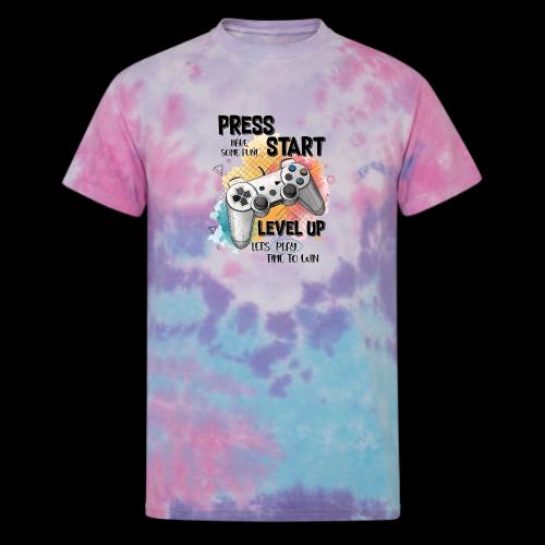 Press Start, Level Up - Unisex Tie Dye T-Shirt