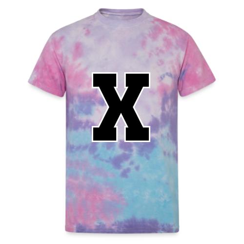 Varsity Letter X Athletic Monogram - Unisex Tie Dye T-Shirt