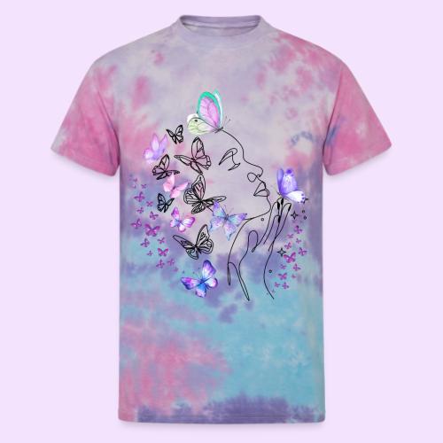 Dreamy Butterfly Goddess - Fairytale Design - Unisex Tie Dye T-Shirt
