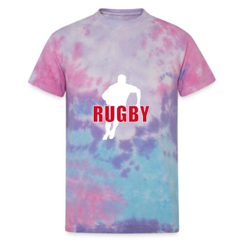 Bold Rugby Action Silhouette - Unisex Tie Dye T-Shirt