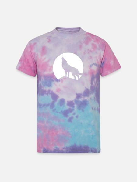 Howling Wolf - Unisex Tie Dye T-Shirt - cotton candy
