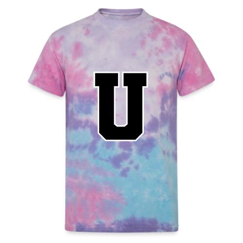 Varsity Letter U Collegiate Monogram - Unisex Tie Dye T-Shirt