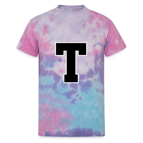 Varsity Letter T Athletic Font Design - Unisex Tie Dye T-Shirt