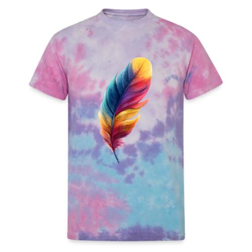 Rainbow Flight Feather - Unisex Tie Dye T-Shirt