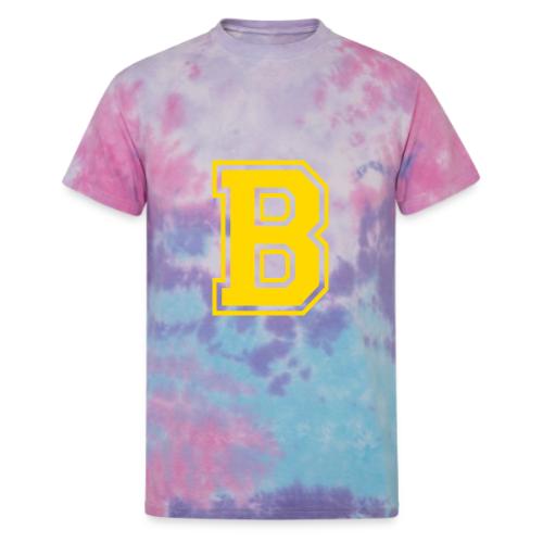 Letter B – Capital Athletic Alphabet Monogram - Unisex Tie Dye T-Shirt