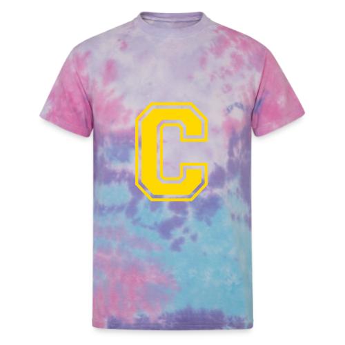 Letter C – Capital Athletic Alphabet Monogram - Unisex Tie Dye T-Shirt