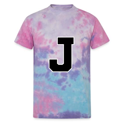 Varsity Letter J Athletic Alphabet Graphic - Unisex Tie Dye T-Shirt