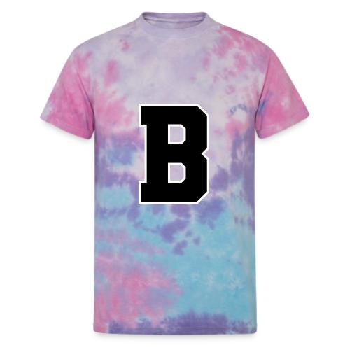 Varsity Letter B Athletic Alphabet Graphic - Unisex Tie Dye T-Shirt