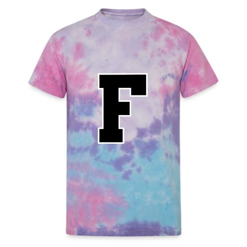 Varsity Letter F Athletic Monogram - Unisex Tie Dye T-Shirt