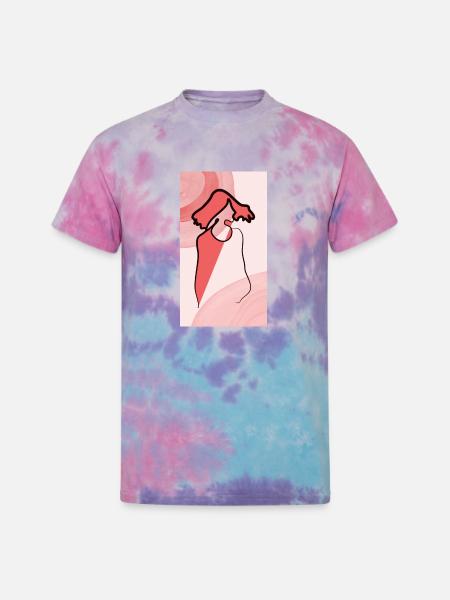 Abstract mono girl - Unisex Tie Dye T-Shirt - cotton candy