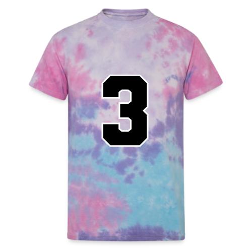 Varsity Number 3 Athletic Font - Unisex Tie Dye T-Shirt