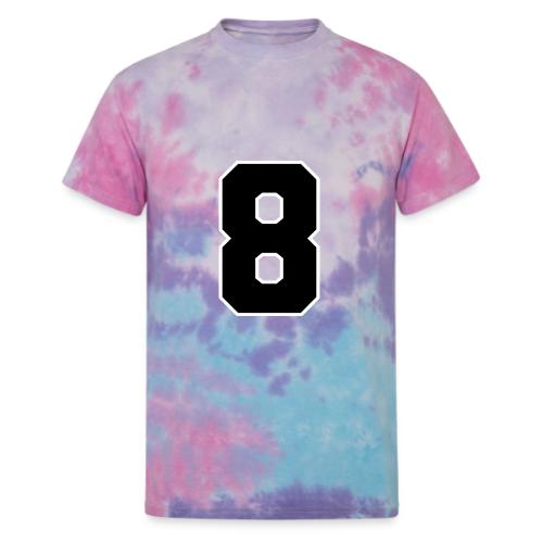 Varsity Number 8 College Style - Unisex Tie Dye T-Shirt