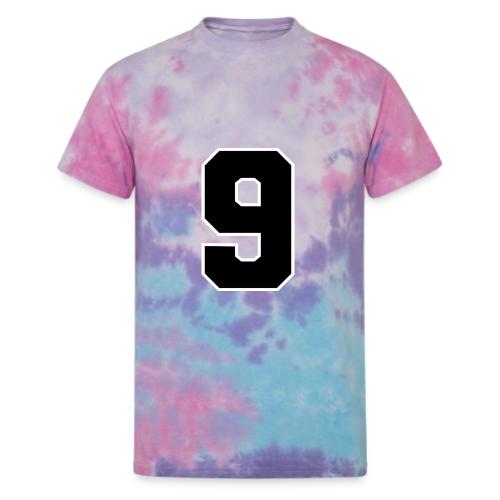 Varsity Number 9 Athletic Font - Unisex Tie Dye T-Shirt