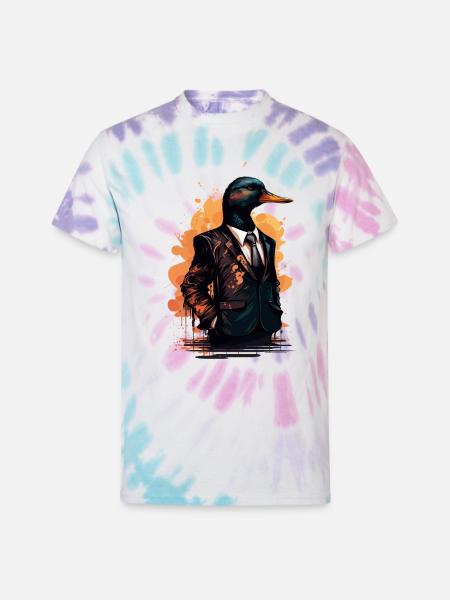 Suit wearing Duck - Unisex Tie Dye T-Shirt - Pastel Spiral