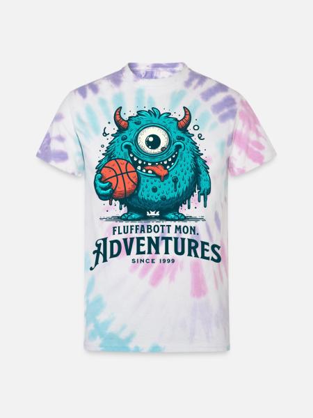 Art Illustration monster - Unisex Tie Dye T-Shirt - Pastel Spiral