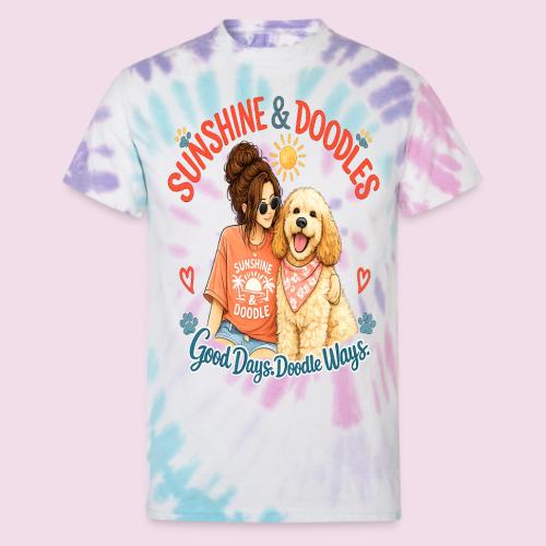 Sunshine & Doodles – Good Days, Doodle Ways - Unisex Tie Dye T-Shirt