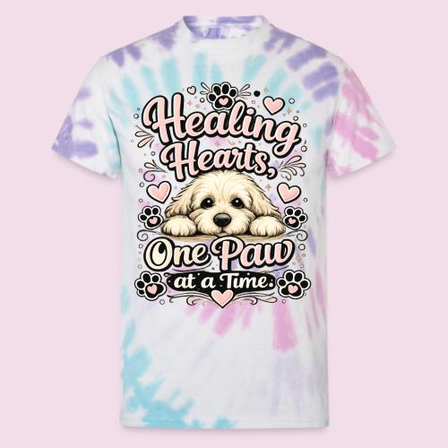 Healing Hearts, One Paw at a Time - Unisex Tie Dye T-Shirt
