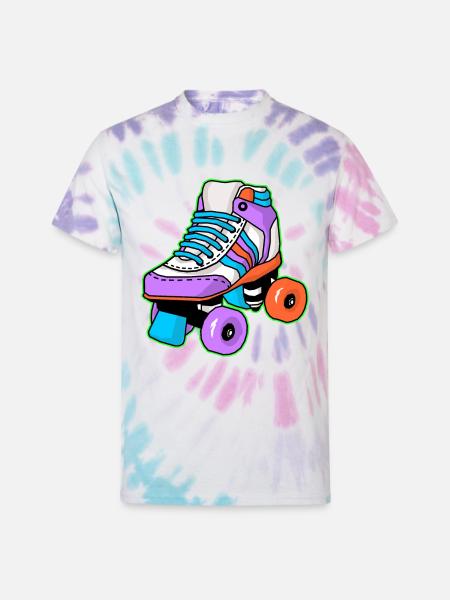 Roller Skating Skater - Unisex Tie Dye T-Shirt - Pastel Spiral