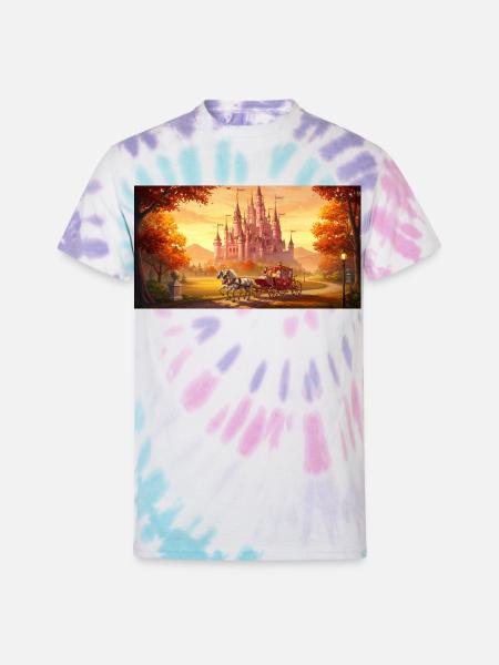 "A captivating digital painting - Unisex Tie Dye T-Shirt - Pastel Spiral