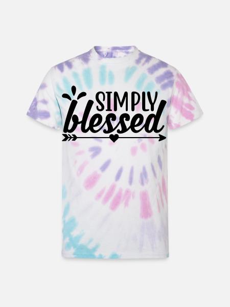 Simply Blessed - Unisex Tie Dye T-Shirt - Pastel Spiral