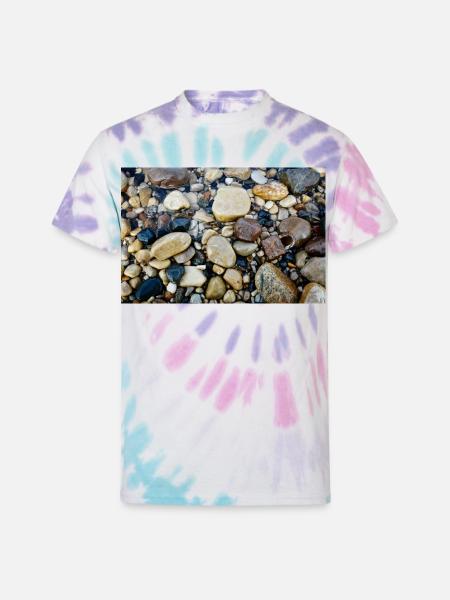 wet beach with lock - Unisex Tie Dye T-Shirt - Pastel Spiral