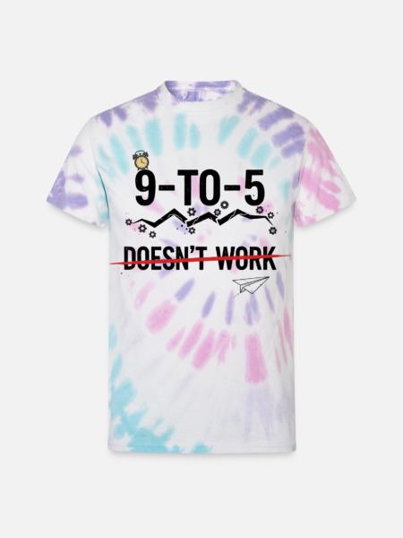 Nine to Five Breaker - Unisex Tie Dye T-Shirt - Pastel Spiral