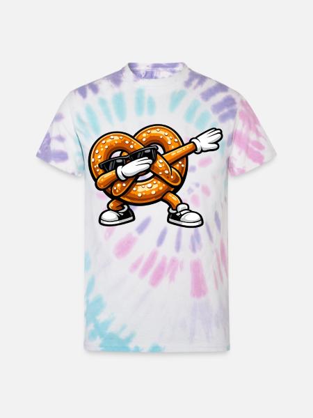 Dabbing Pretzel - Unisex Tie Dye T-Shirt - Pastel Spiral