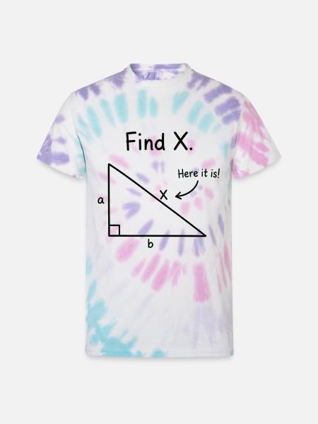 Find X Algebra Math Joke - Unisex Tie Dye T-Shirt - Pastel Spiral