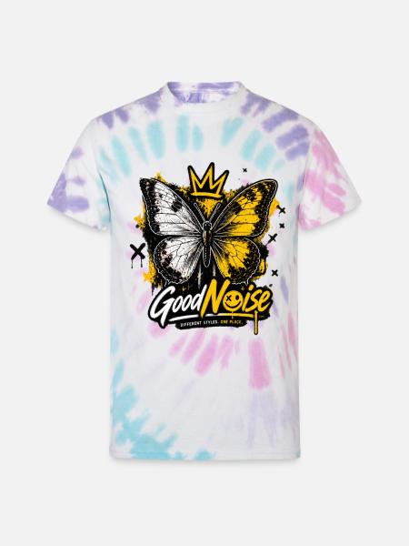Butterfly Crown Graffiti - Unisex Tie Dye T-Shirt - Pastel Spiral