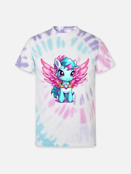 Pegasus - Unisex Tie Dye T-Shirt - Pastel Spiral