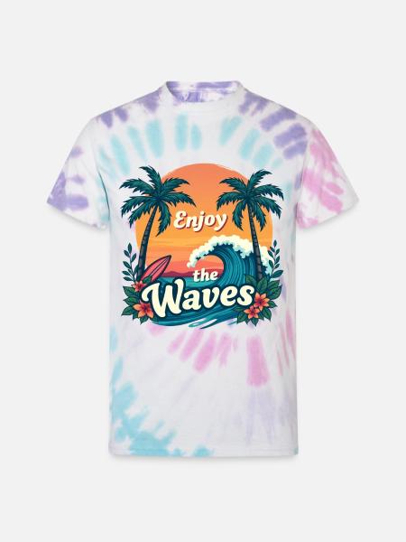 Enjoy the Waves Women - Unisex Tie Dye T-Shirt - Pastel Spiral