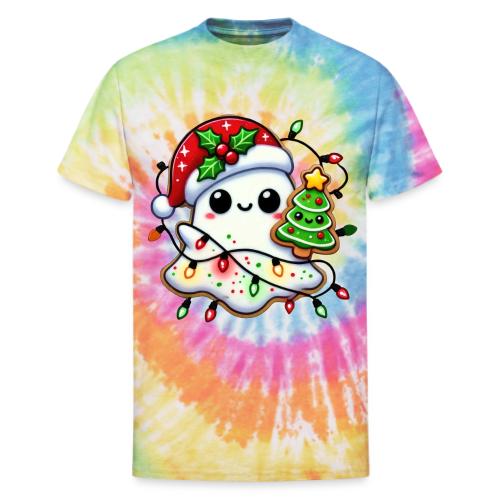 Christmas Collection - Snow Ghost in Santa Hat - Unisex Tie Dye T-Shirt