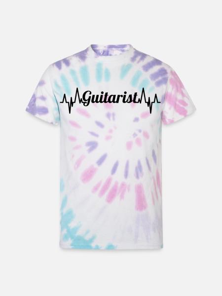 Guitarist ECG Heartline - Unisex Tie Dye T-Shirt - Pastel Spiral