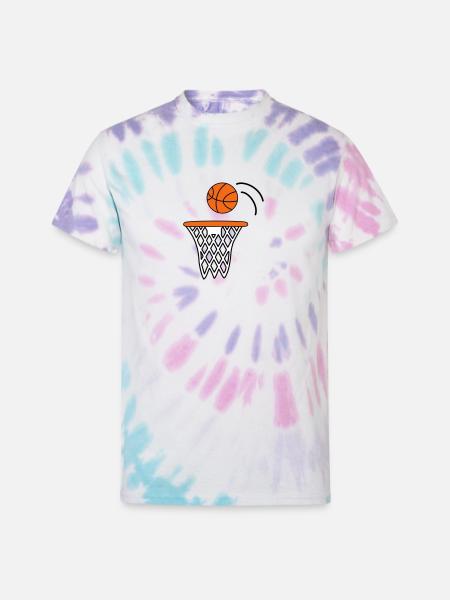 Basketball - Unisex Tie Dye T-Shirt - Pastel Spiral