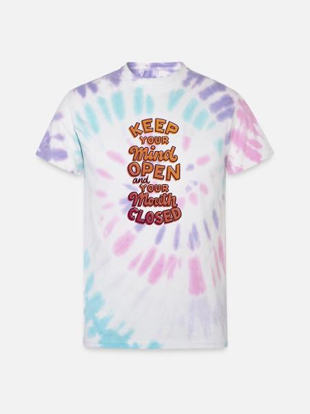 Mind Open Mouth Closed - Unisex Tie Dye T-Shirt - Pastel Spiral