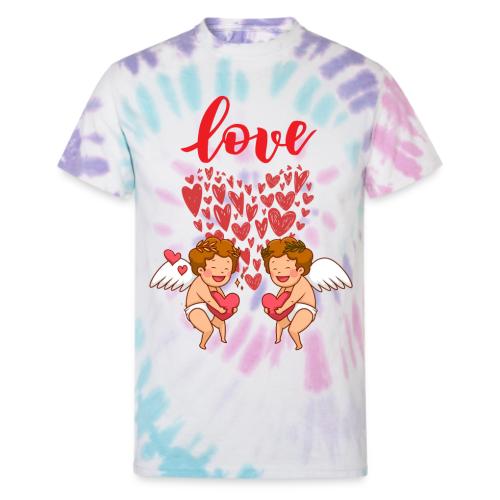 Cupid Love Designs, cupid love angel vibration. - Unisex Tie Dye T-Shirt