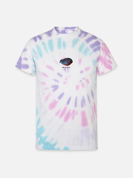 Small as a Button Quail - Unisex Tie Dye T-Shirt - Pastel Spiral