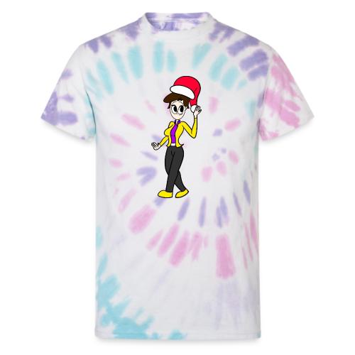 Dersy Wearing a Santa Hat - Unisex Tie Dye T-Shirt