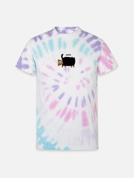 Black Cat Nope - Unisex Tie Dye T-Shirt - Pastel Spiral