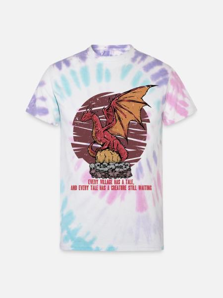 European Dragon Creature Mythological Creatures - Unisex Tie Dye T-Shirt - Pastel Spiral