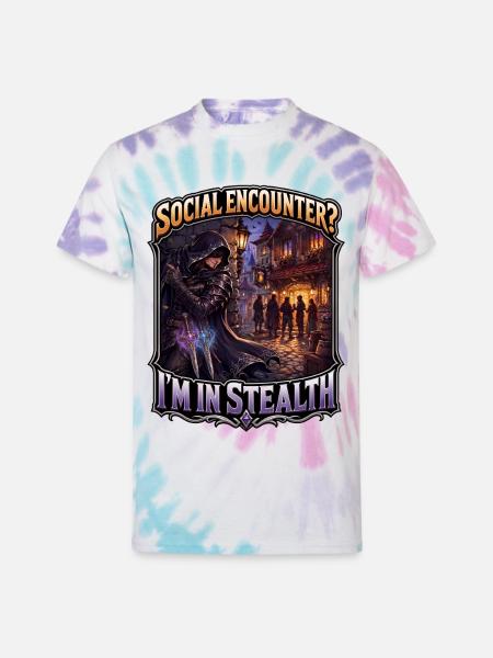 SOCIAL ENCOUNTER? I’M IN STEALTH - Unisex Tie Dye T-Shirt - Pastel Spiral