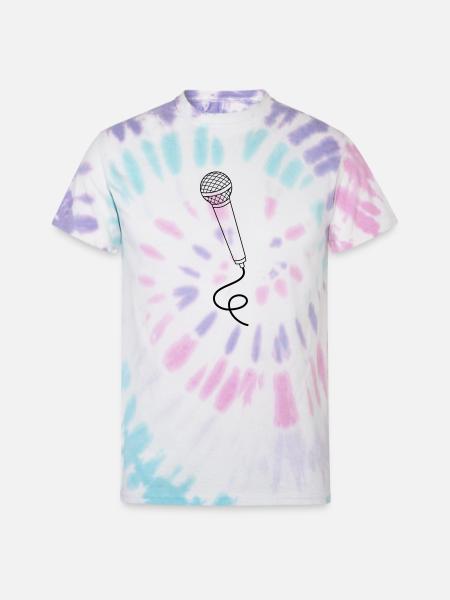 microphone - Unisex Tie Dye T-Shirt - Pastel Spiral